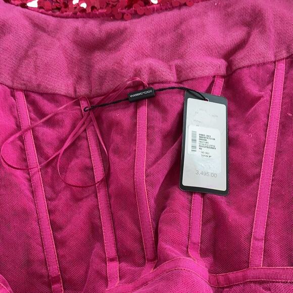 Dolce & Gabbana Fuchsia Fitted Sequin Dress IT 48 - Picture 14 of 16